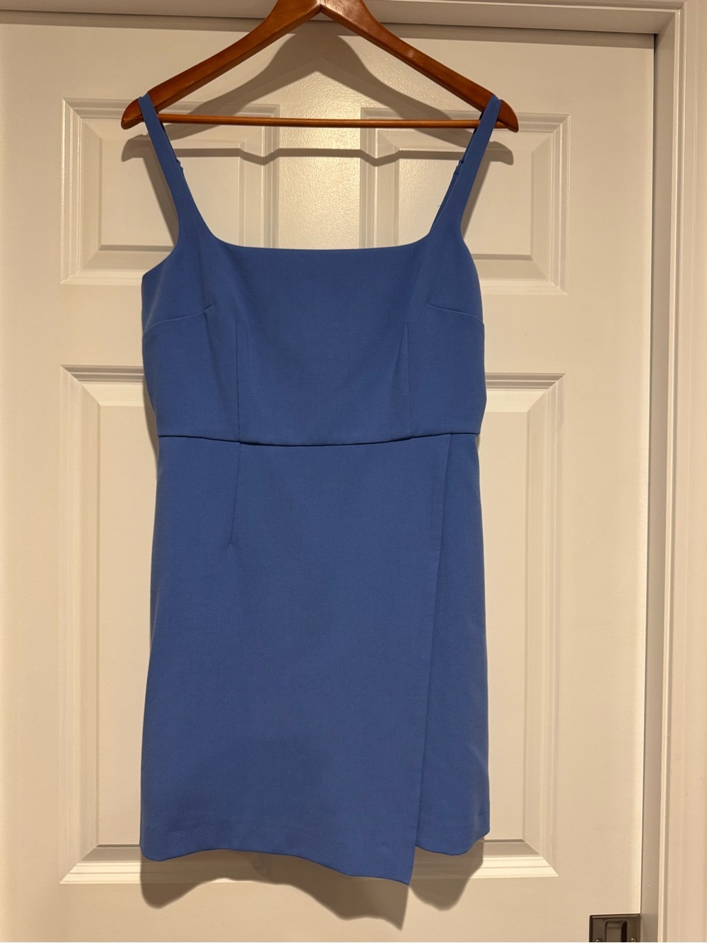 French Connection Classic Blue Square-Neck Sleeveless Dress